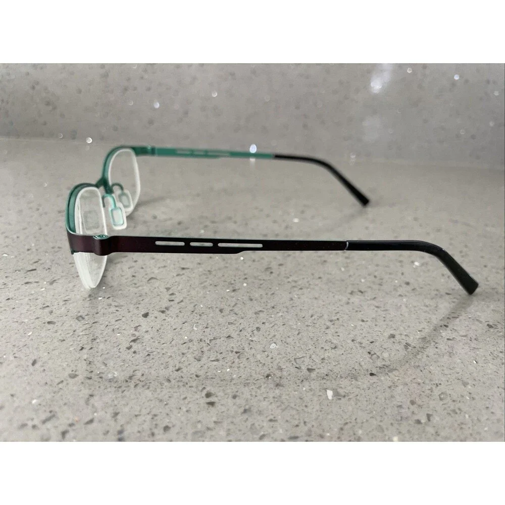 Eyebuydirect Pearl Brown 50-19-140 C1 Eyeglasses FRAMES ONLY half rim teal